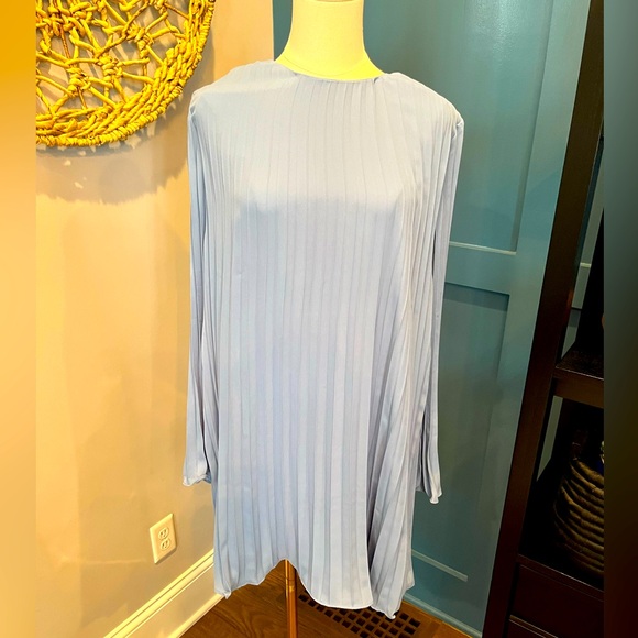 Light blue pleated long sleeve dress. New with tags. - Picture 1 of 4